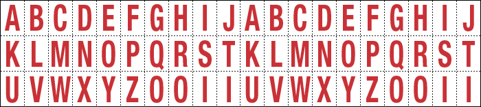 911AZ - Foglio n.60 etichette adesive B/R lett.da A a Z