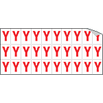 913Y - Foglio n.30 etichette adesive B/R lettera Y