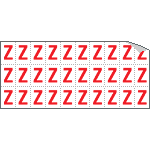 913Z - Foglio n.30 etichette adesive B/R lettera Z