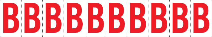 914B - Foglio n.10 etichette adesive B/R lettera B