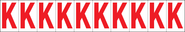 914K - Foglio n.10 etichette adesive B/R lettera K