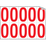 916O - Foglio n.10 etichette adesive B/R lettera O