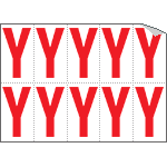 916Y - Foglio n.10 etichette adesive B/R lettera Y