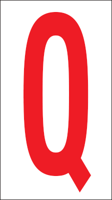 917Q - Foglio n.1 etichette adesive B.R lettera Q