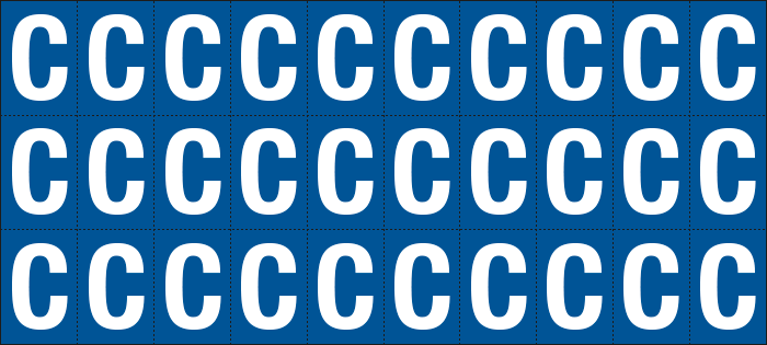 922C - Foglio n.30 etichette adesive B/B lettera C