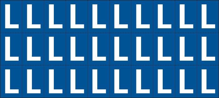 922L - Foglio n.30 etichette adesive B/B lettera L