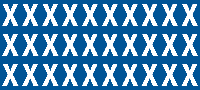 922X - Foglio n.30 etichette adesive B/B lettera X