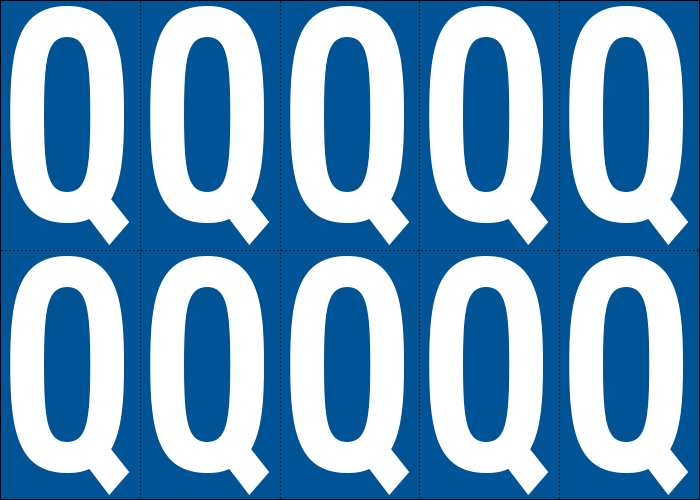 925Q - Foglio n.10 etichette adesive B/B lettera Q