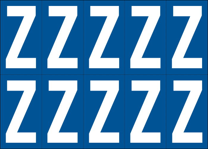 925Z - Foglio n.10 etichette adesive B/B lettera Z