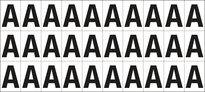 932A - Foglio n.30 etichette autoadesive B/N lettera "A"