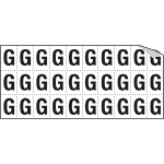 933G - Foglio n.30 etichette adesive B/N lettera G