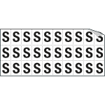 933S - Foglio n.30 etichette adesive B/N lettera S