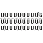 933U - Foglio n.30 etichette adesive B/N lettera U