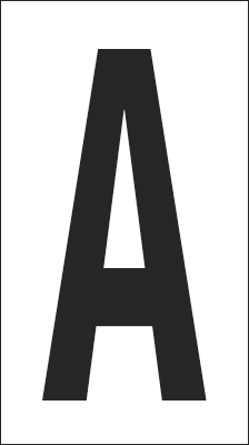 937A - Foglio n.1 etichetta autoadesiva B/N lettera A