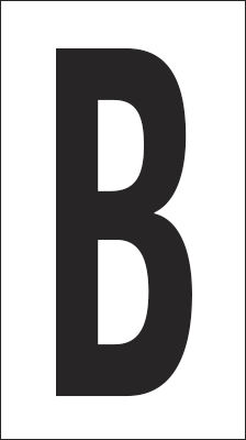 937B - Foglio n.1 etichetta autoadesiva B/N lettera B