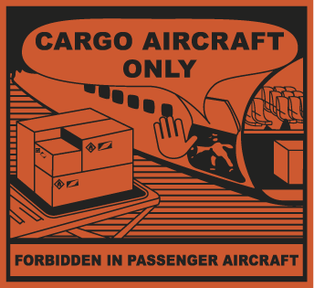 9449E - Etichetta adesiva CARGO AIRCRAFT ONLY