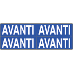 9607BB - Foglio n. 4 etichette adesive fondo blu avanti