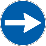 9637D - Etichetta adesiva Direzione obbligatoria