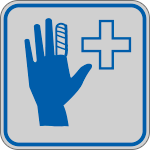 9650A - Etichetta argento simbolo PRONTO SOCCORSO