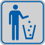 9662A - Etichetta argento simbolo GETTARE RIFIUTI..