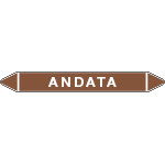 99100A - foglio 5 elichette per tubazioni fondo marrone ANDATA
