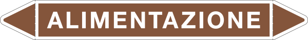 99102B - foglio 5 elichette per tubazioni fondo marrone ALIMENTAZIONE