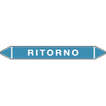 99501B - foglio 5 elichette per tubazioni fondo azzurro RITORNO