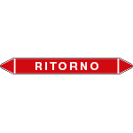 99701B - foglio 5 elichette per tubazioni fondo rosso RITORNO