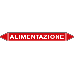 99702A - foglio 5 elichette per tubazioni fondo rosso ALIMENTAZIONE