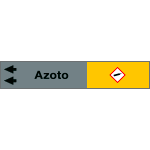 99A017NAS - foglio da 5 etichette fondo grigio"AZOTO " freccia sinistra
