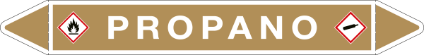 99A121B - foglio da 5 etichette autoadesive con frecce e simboli per PROPANO