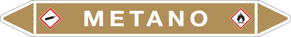 99A231C - Etichetta singola autoadesiva con frecce e simboli per METANO