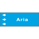 99A240NDS - foglio da 5 etichette fondo azzurro" ARIA " sinistra