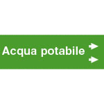 99A672NBD - foglio da 5 etichette fondo verde" ACQUA POTABILE"destra
