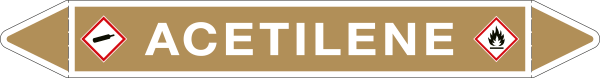 99A861B - foglio da 5 etichette autoadesive con frecce e simboli ACETILENE