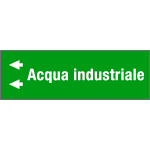99B220NBS - foglio da 5 etichette fondo verde" ACQUA INDUSTRIALE " freccia sx