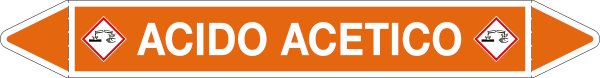 99C020A - foglio da 5 etichette autoadesive con frecce e simboli ACIDO ACETICO