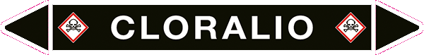 99C170A - foglio da 5 etichette autoadesive con frecce e simboli CLORALIO