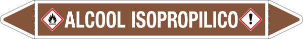 99C210B - foglio da 5 etichette autoadesive con frecce+simb ALCOOL ISOPROPILICO