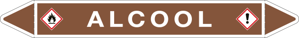 99C220B - foglio da 5 etichette autoadesive con frecce e simboli ALCOOL