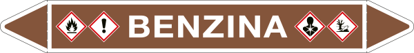 99C260B - foglio da 5 etichette autoadesive con frecce e simboli BENZINA