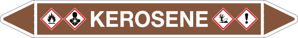 99C400A - foglio da 5 etichette autoadesive con frecce+simb.KEROSENE