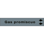 99C670NAD - foglio da 5 etichette fondo grigio "GAS PROMISCUO"freccia destra