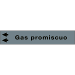 99C670NAS - foglio da 5 etichette fondo grigio "GAS PROMISCUO"freccia sinistra