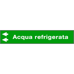 99C720NAS - foglio da 5 etichette fondo verde "ACQUA REFRIGERATA freccia sinistra