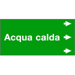 99C750NED - Etichetta fondo verde "ACQUA CALDA" destra