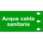 99C760NED - Etichetta fondo verde "ACQUA CALDA SANITARIA " destra