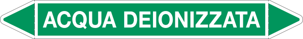 99C770B - foglio da 5 etichette autoadesive con frecce+simboli ACQUA DEONIZZATA
