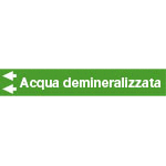 99C780NAS - foglio da 5 etichette fondo verde "ACQUA DEMINERALIZZATA"freccia sx