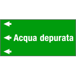 99C790NES - Etichetta fondo verde "ACQUA DEPURATA" sinistra